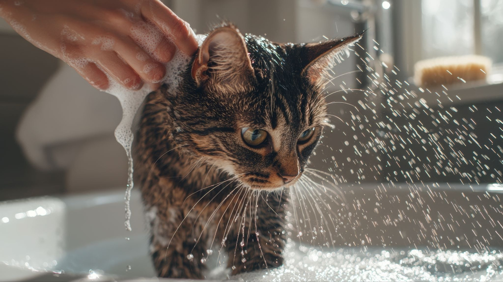Кот в ванной