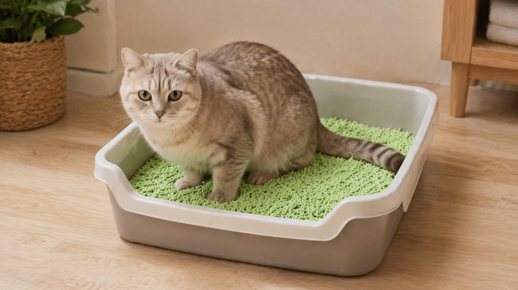 Кот в лотке