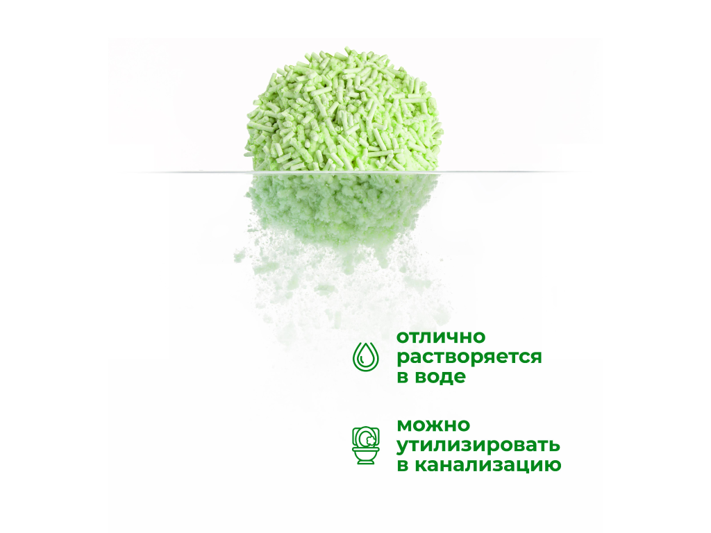 Растворение наполнителя от Miaumi  в воде